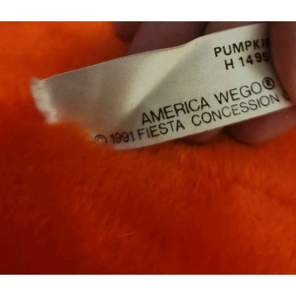 Vintage‎ HALLOWEEN Toothy Pumpkin Head Plush Fiesta Concession Corp 1991